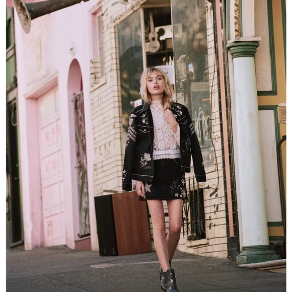 Spell Celestial Embellished Denim Skirt - Picture 3 of 15